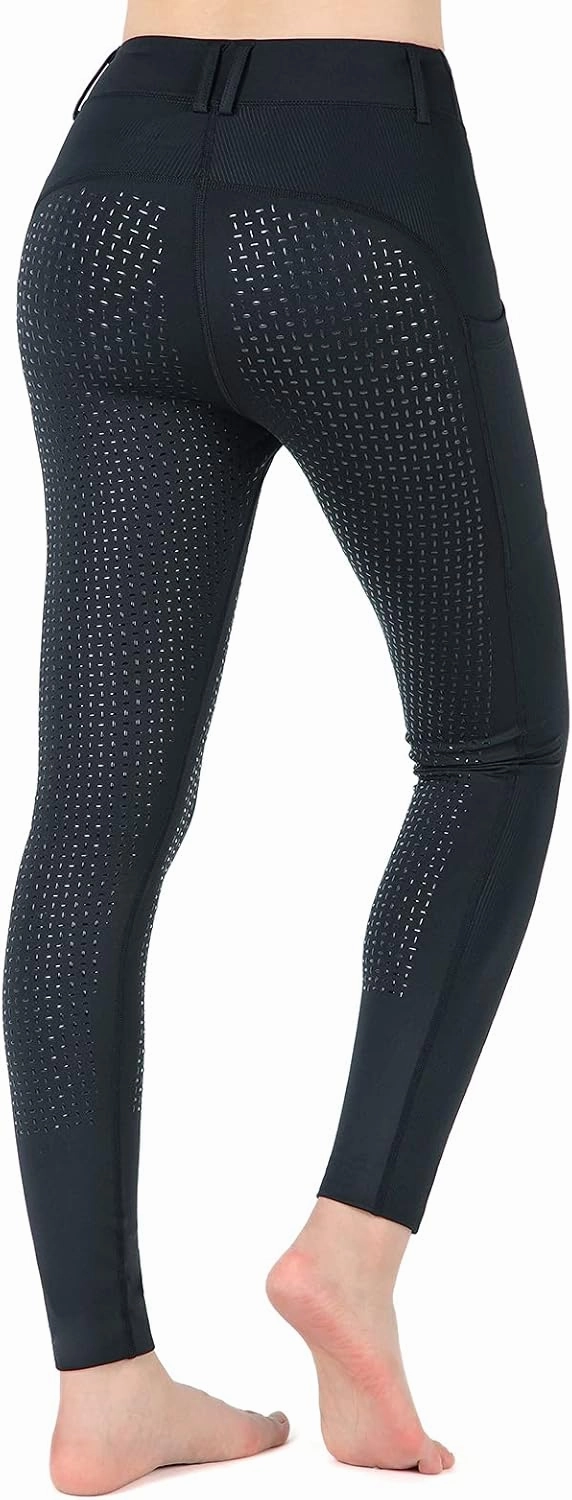 beroy Horse Riding -Pants Women Equestrian-Breeches - Ladies Training Horseback Riding Tights Full Seat Silicone Pockets
