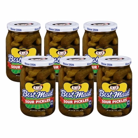 Best Maid Pickles – 9-Item Assortment of Dill, Sweet, Bread & Butter, Okra, and Specialty - 3 or 6 Packs (6 Pack, Whole Sour Pickles)