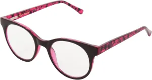 Betsey Johnson Women's Sparkle & Shimmer Reading Glasses Round Blue Light, Pink, 48 mm   0