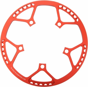 Bike Chainring 56T 130BCD Red Aluminum Alloy Lightweight Folding Bike Chainwheel with Guard Plate