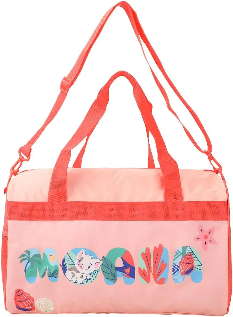 Bioworld Moana Pua & Moana Tropical Print Youth 4-Piece Carry On Luggage Travel Set