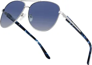 BIRCEN Polarized Aviator Sunglasses for Women : UV Protection Acetate Square Sunglass With Retro Classic Style