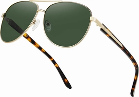 BIRCEN Polarized Aviator Sunglasses for Women : UV Protection Acetate Square Sunglass With Retro Classic Style
