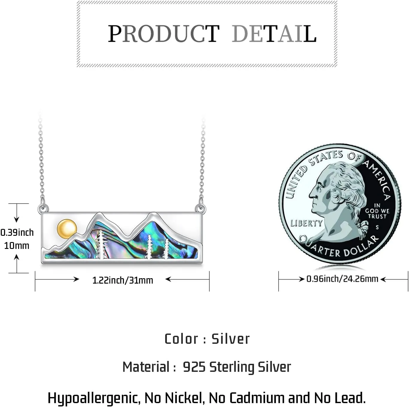 Birth Flower Necklace 925 Sterling Sliver Natural Pendant Jewelry Birthday Gifts for Women Mom Hikers Campers