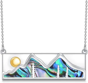 Birth Flower Necklace 925 Sterling Sliver Natural Pendant Jewelry Birthday Gifts for Women Mom Hikers Campers