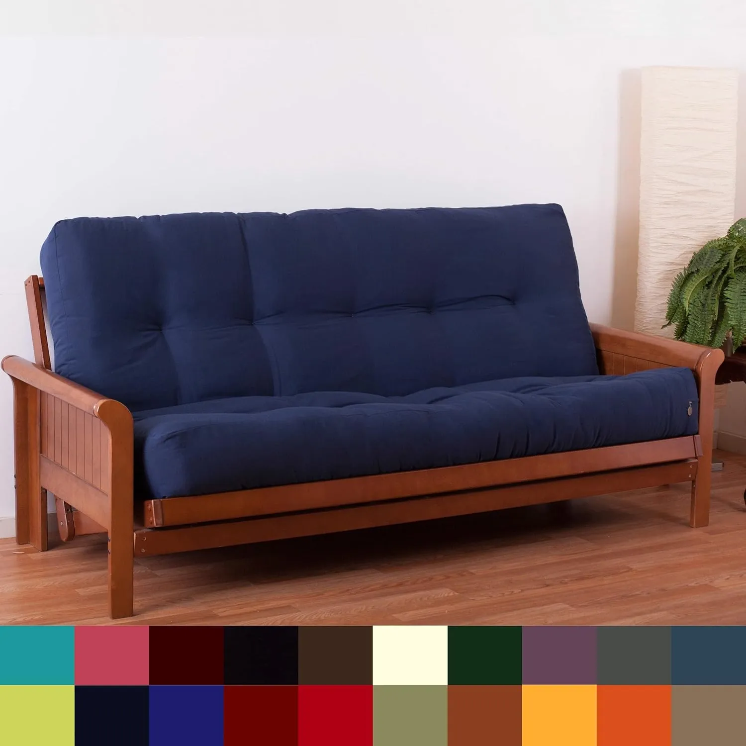 Blazing Needles Renewal 9" Twill Futon Mattress, Full, Aqua Blue