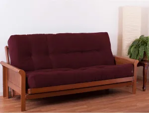 Blazing Needles Renewal 9" Twill Futon Mattress, Full, Burgundy