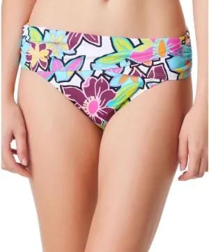Bleu Rod Beattie Womens Floral Print Hipster Swim Bottom Separates White 10