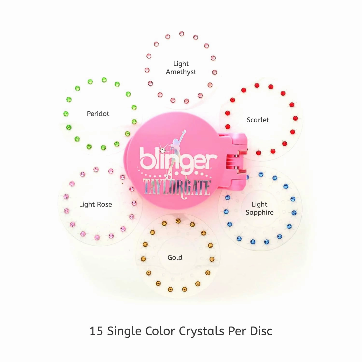blinger® Limited Edition Reflections Starter Set | Pearlized Pink Styling Tool   90 Precision-Cut Glass Crystals | Add Sparkly Gems to your Hair | Perfect for Concerts, Festivals, Dances & Prom!