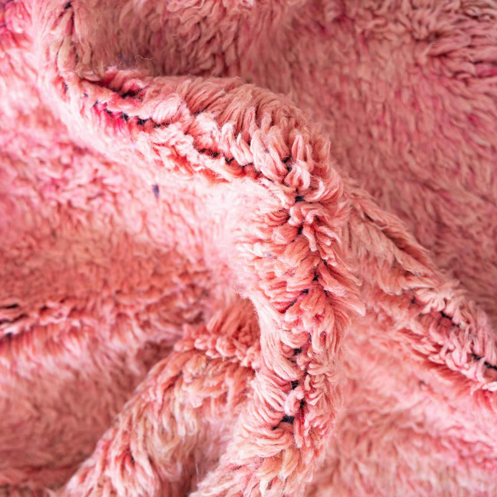 Blue & pink dotted wool rug
