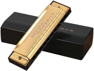 Blues harmonica 10 holes C key for beginners(Gold)