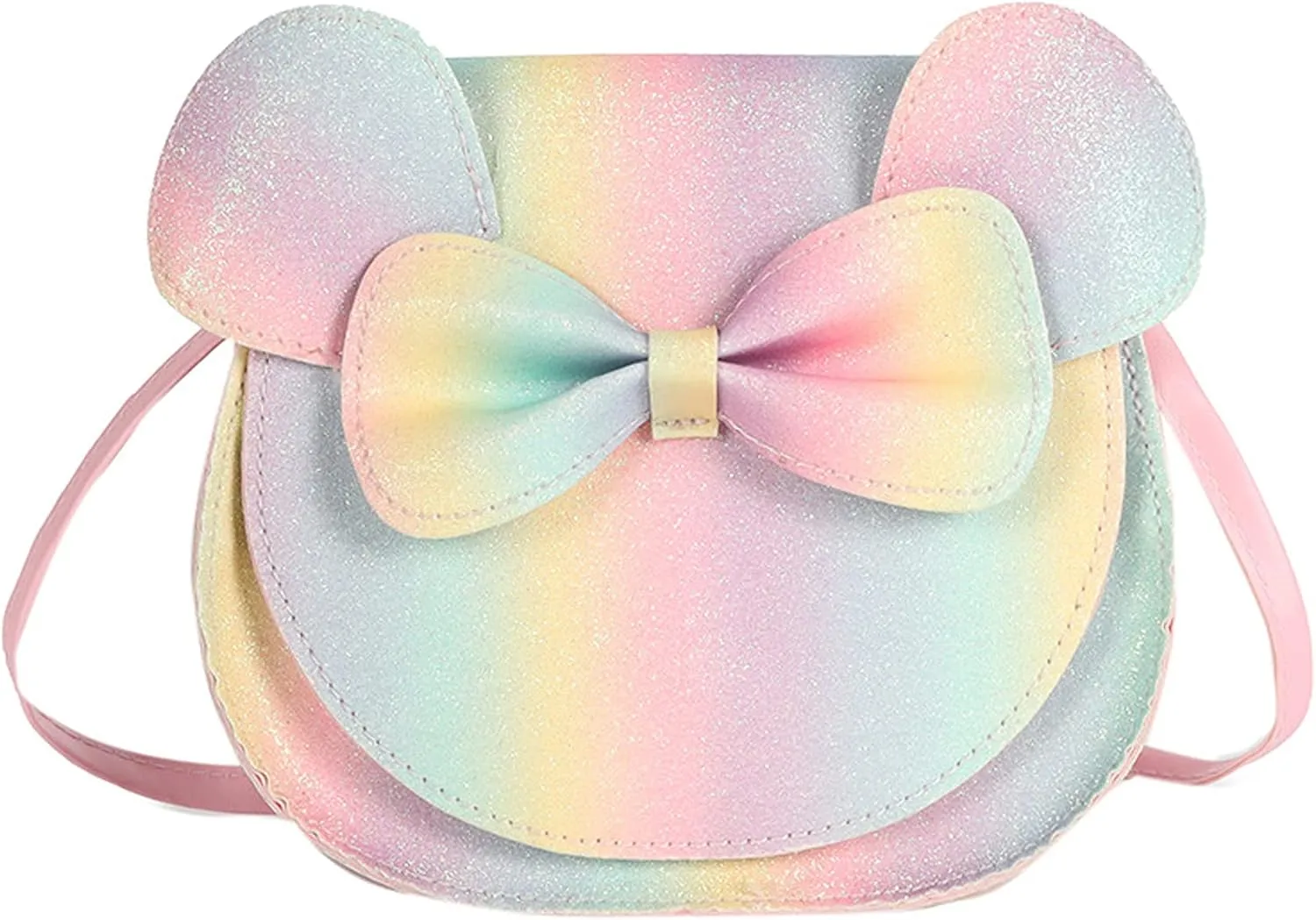 Bolley Joss Crossbody Purse Bowknot Shoulder Bag Handbag Little Girl's Cute Purse with Cartoon Mouse Ears