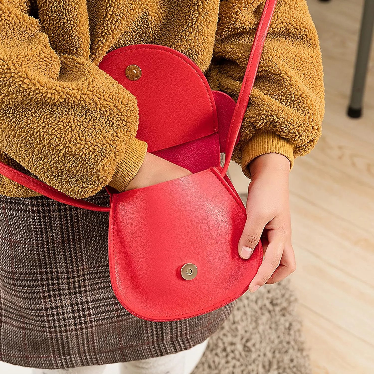 Bolley Joss Crossbody Purse Bowknot Shoulder Bag Handbag Little Girl's Cute Purse with Cartoon Mouse Ears