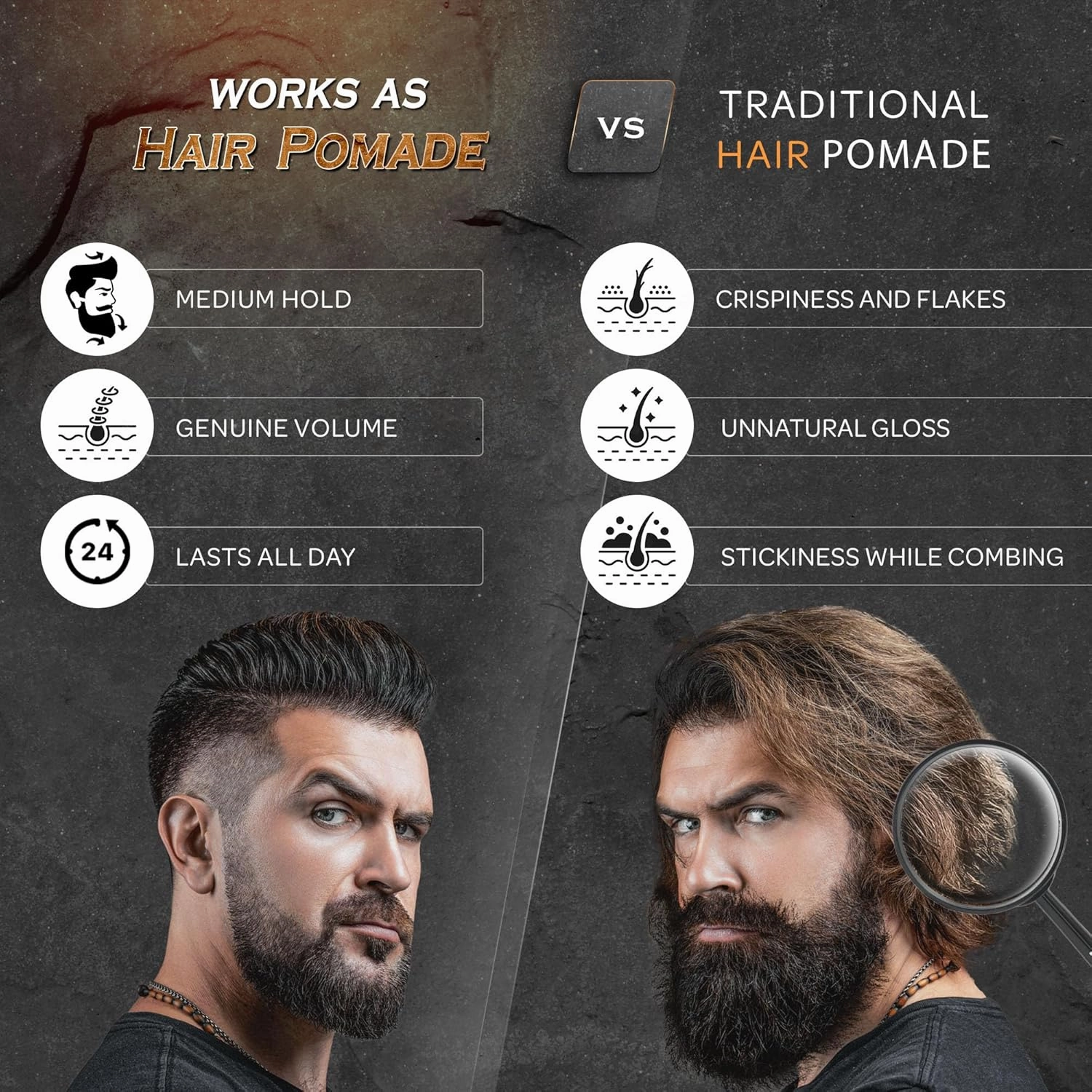 Bossman Hair & Beard Pomade for Men (Gold Scent) – Medium Hold & Moisturizing for Hair, Beard & Mustache Styling – Made in USA