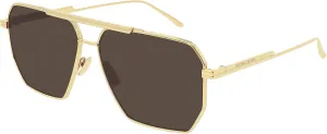 Bottega Veneta Square Sunglasses BV1012S 003 Gold 60mm 1012