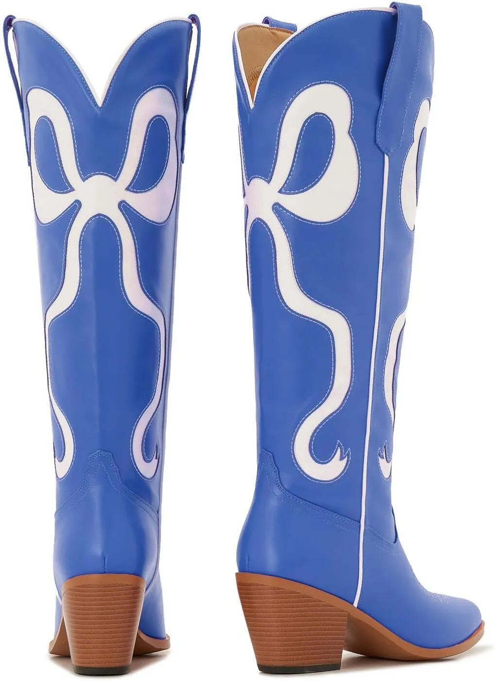 Bow Boots Cowgirl Knee-High Pink Cowboy Boots For Women