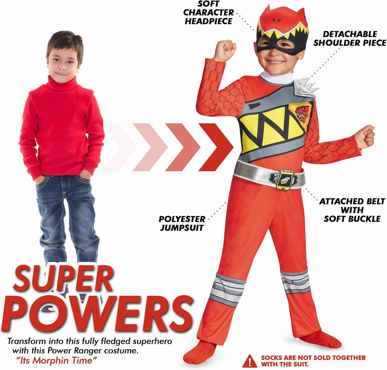 Boy's Red Ranger Dino Charge Costume