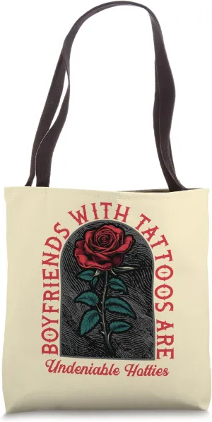 Boyfriends with Tattoos Are Undeniable Hotties – Red Rose Tote Bag