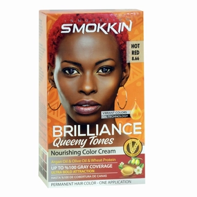 Brilliance Hair Color Kit - Vibrant Shades & Long-lasting with Argon Oil & Olive Oil & Wheat Protein, Permanent Hair Color Ultra Bold Attraction Hot Red 8.66