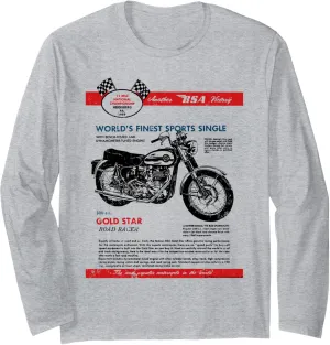BSA 500 Gold Star Road Racer Motorcycle Ad Father's Day Long Sleeve T-Shirt