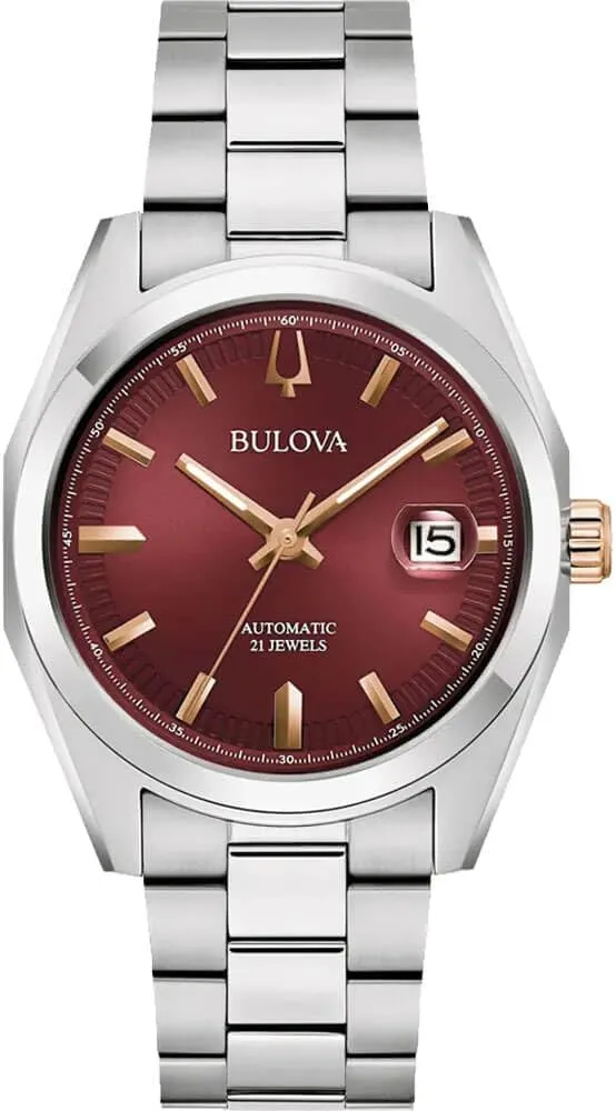 Bulova 98B422 Surveyor Mecha Classic – Men's Watch, Steel, Sapphire Glass, Mechanical, 39 mm, Red, red, Classic