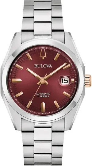 Bulova 98B422 Surveyor Mecha Classic – Men's Watch, Steel, Sapphire Glass, Mechanical, 39 mm, Red, red, Classic