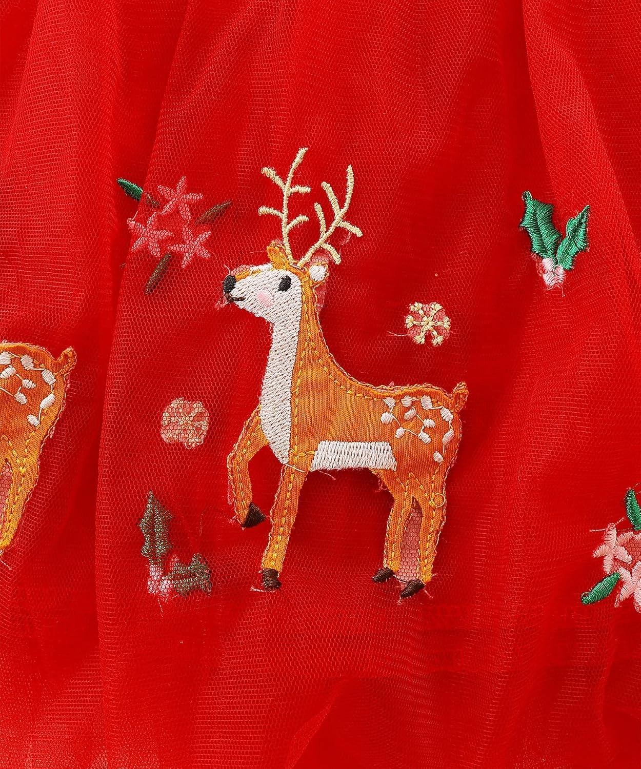 Bumeex Girl's Long Sleeve Dresses Cotton Christmas Cute Embroidery Applique Swing A-Line Casual Tunic Playwear 2-13 Years