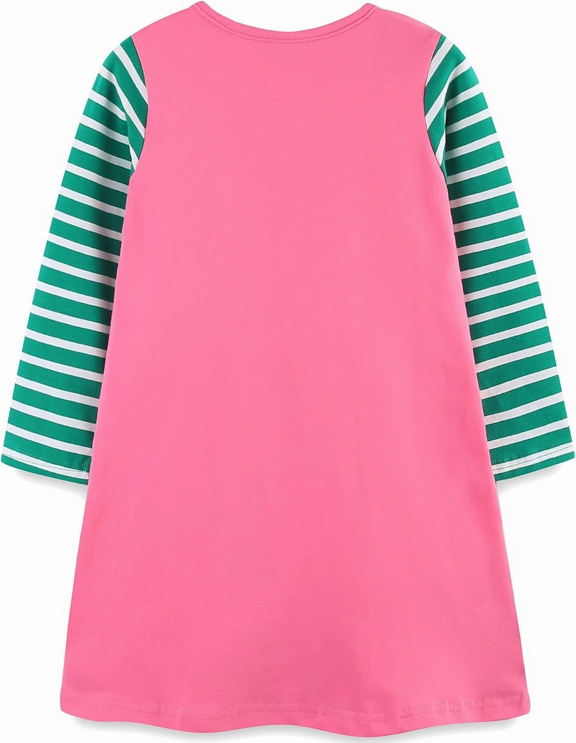 Bumeex Girl's Long Sleeve Dresses Cotton Christmas Cute Embroidery Applique Swing A-Line Casual Tunic Playwear 2-13 Years