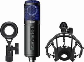 by Warm Audio Tempest - Large Diaphragm Studio Condenser USB Microphone   Stand   Shock Mount for Recording and Streaming