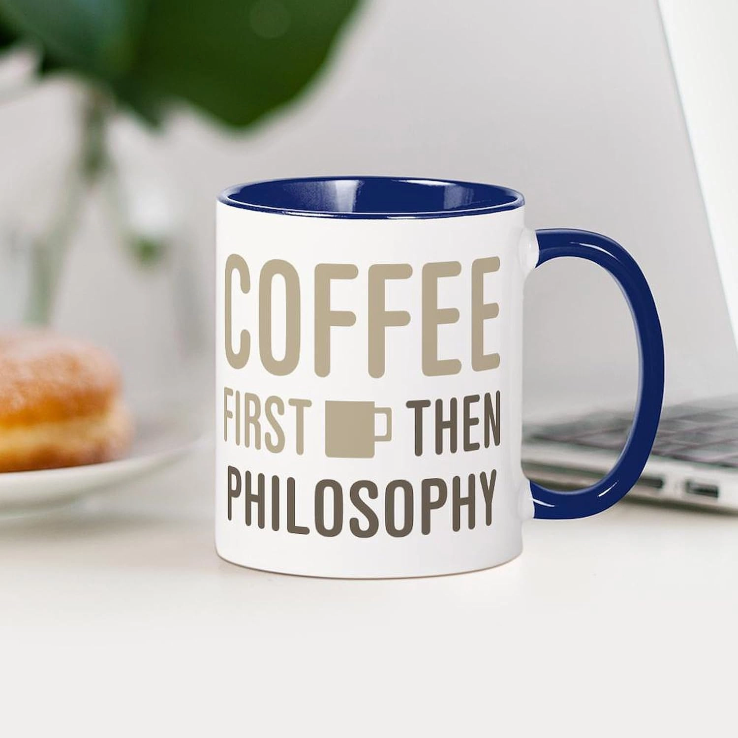 CafePress Coffee Then Philosophy 11 oz (325 ml) Ceramic Coffee Mug