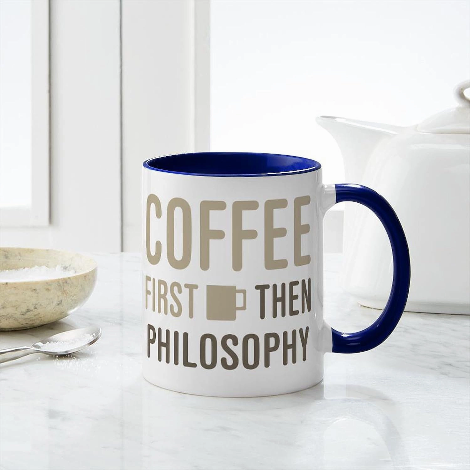 CafePress Coffee Then Philosophy 11 oz (325 ml) Ceramic Coffee Mug