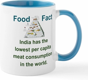 CafePress India Has The Lowest Per Capita Food Fact Mugs 11 oz (325 ml) Ceramic Coffee Mug