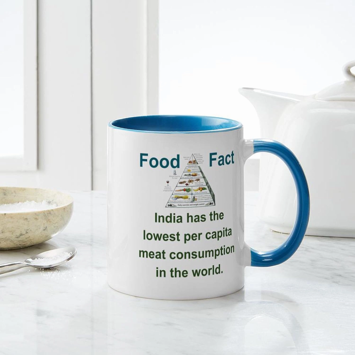 CafePress India Has The Lowest Per Capita Food Fact Mugs 11 oz (325 ml) Ceramic Coffee Mug