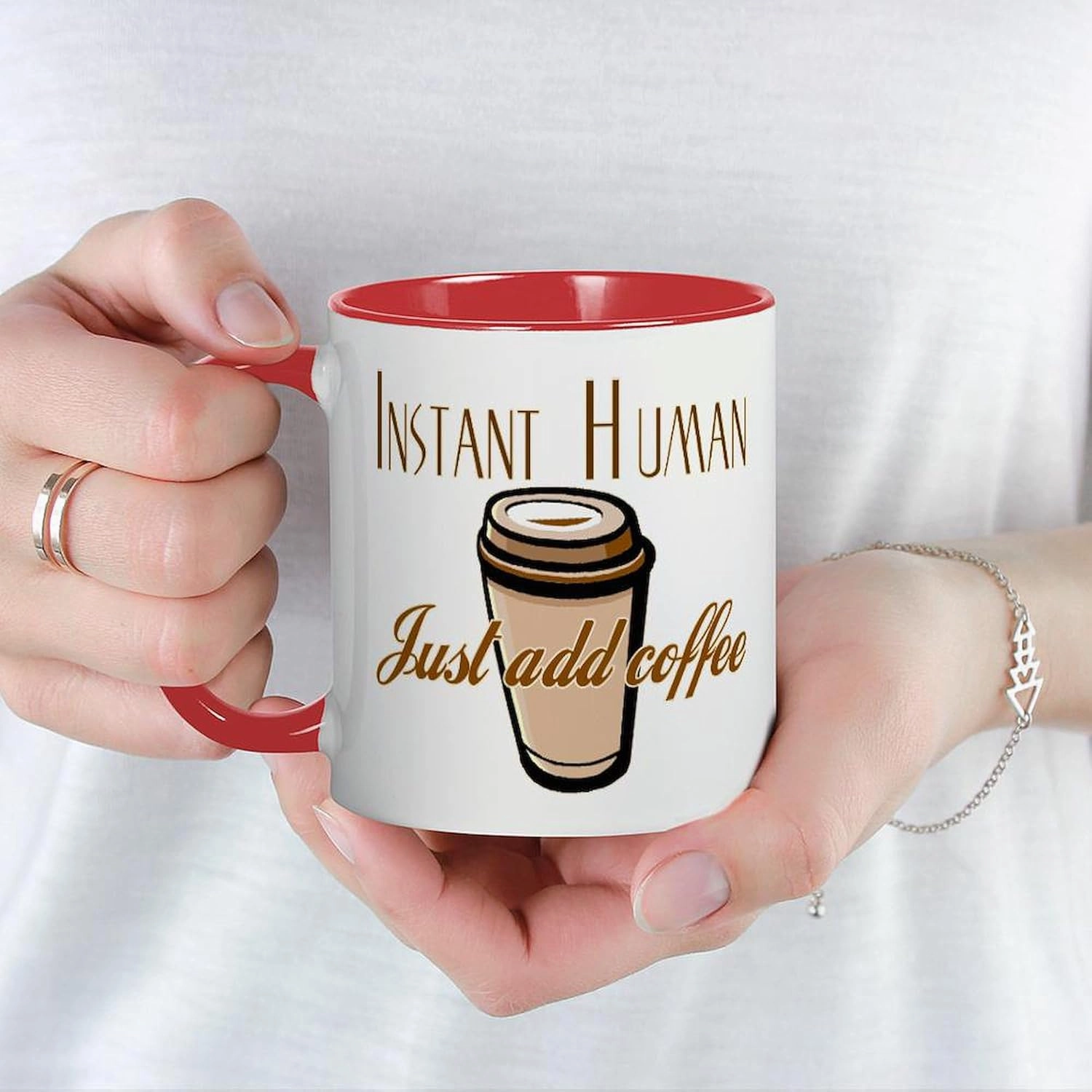 CafePress Instant Human Just Add Coffee Mug 11 oz (325 ml) Ceramic Coffee Mug