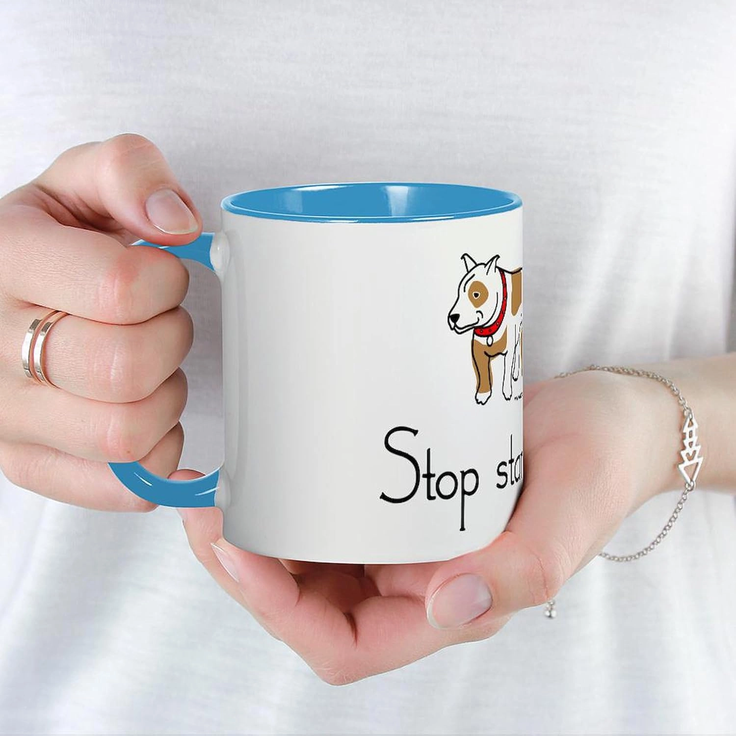 CafePress Stop_Staring_Tshirt Mug 11 oz (325 ml) Ceramic Coffee Mug