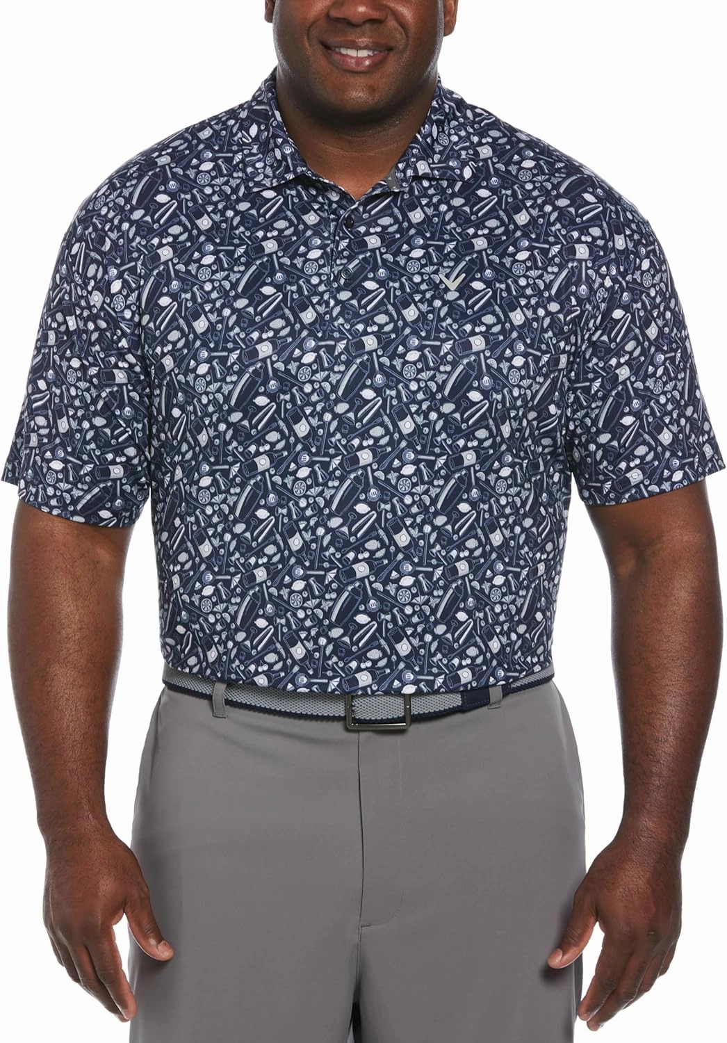 Callaway Men's Short Sleeve All-Over Tropical Cocktail Print