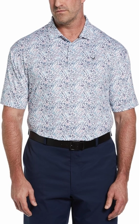 Callaway Men's Short Sleeve All-Over Tropical Cocktail Print
