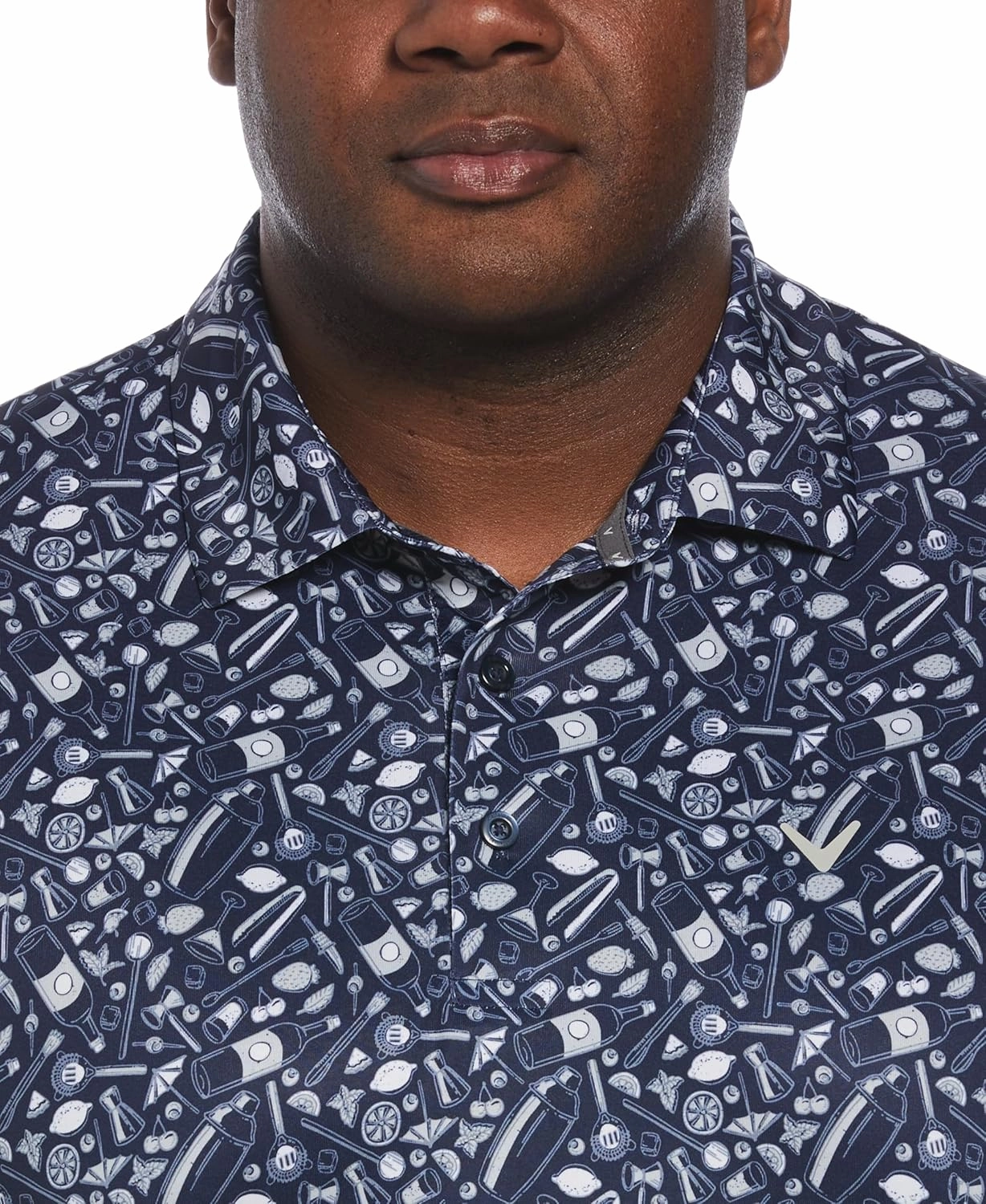 Callaway Men's Short Sleeve All-Over Tropical Cocktail Print