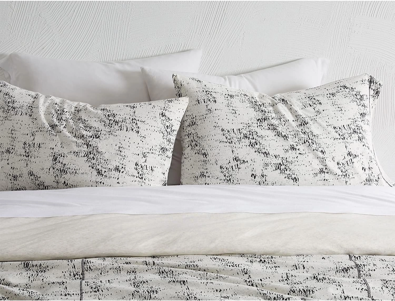 Calvin Klein Home Printed, Jacquared Queen Duvet Sets of 3 Pieces Cotton Modal 170 GSM (White)