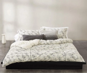 Calvin Klein Home Printed, Jacquared Queen Duvet Sets of 3 Pieces Cotton Modal 170 GSM (White)