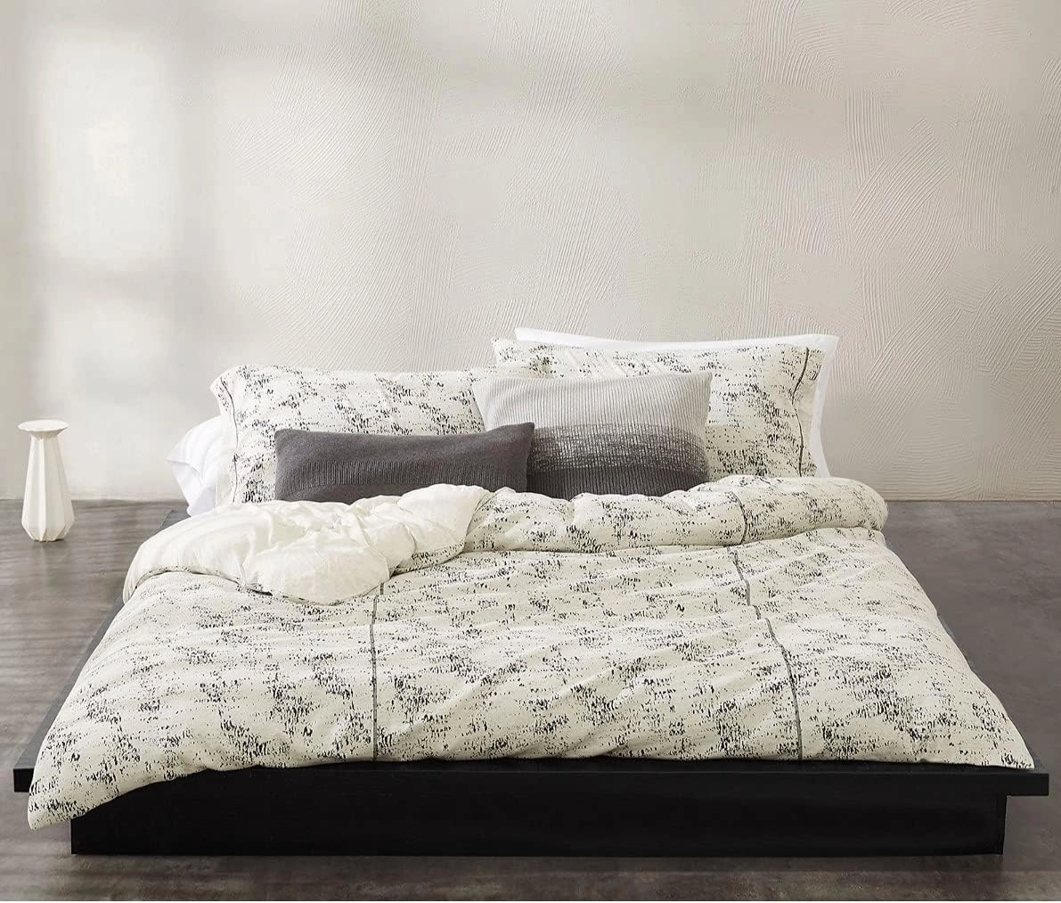 Calvin Klein Home Printed, Jacquared Queen Duvet Sets of 3 Pieces Cotton Modal 170 GSM (White)