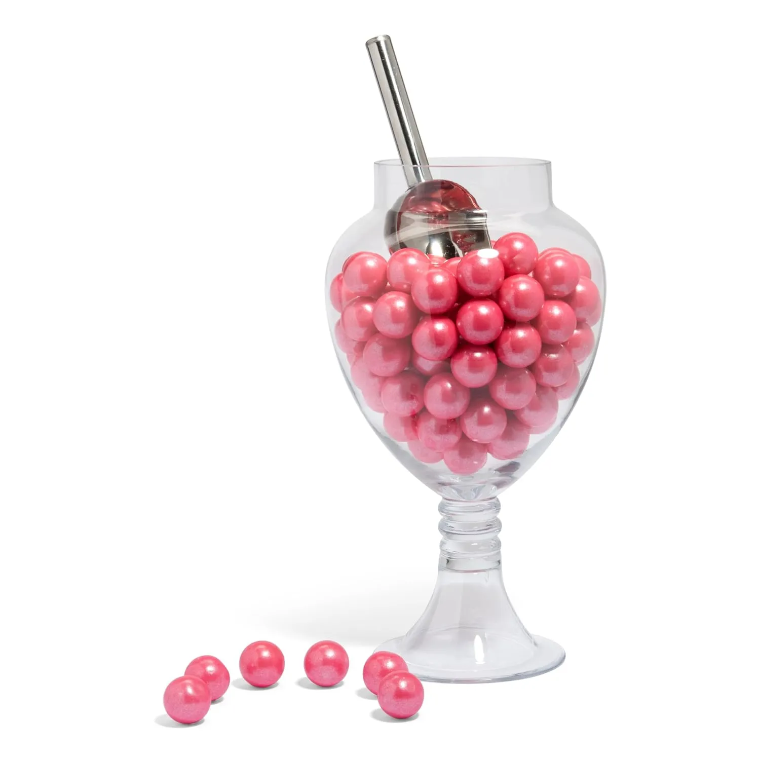 Candy Envy - Shimmer Pink 1 Inch Gumballs - 2lb Bag - Approximately 113 Gumballs Per Bag - North American Made & Kosher Certified