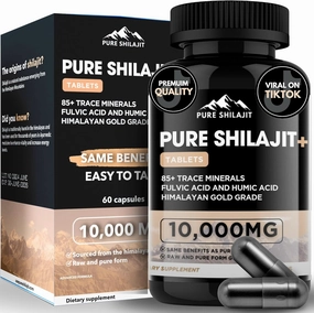 Capsules, Maximum Potency Organic Pills with Trace Minerals for Energy & Immune Support, for Men & Women, Natural Supplement from Himalayan Resin, 60 Tablets