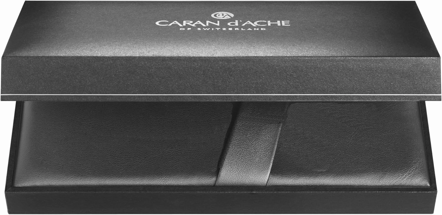 Caran d'Ache Leman Silver Plated Ballpoint Pen - Red