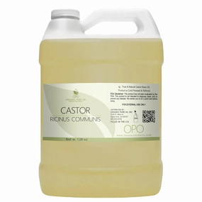 Castor Oil - Pure Refined Natural Cold Pressed Vegan Non GMO Bulk 128 oz - 1 Gallon - Bulk Wholesale Castor Oil for Hair Nails Eyelashes Eyebrows Beard Mustache - Organic Pure Oil