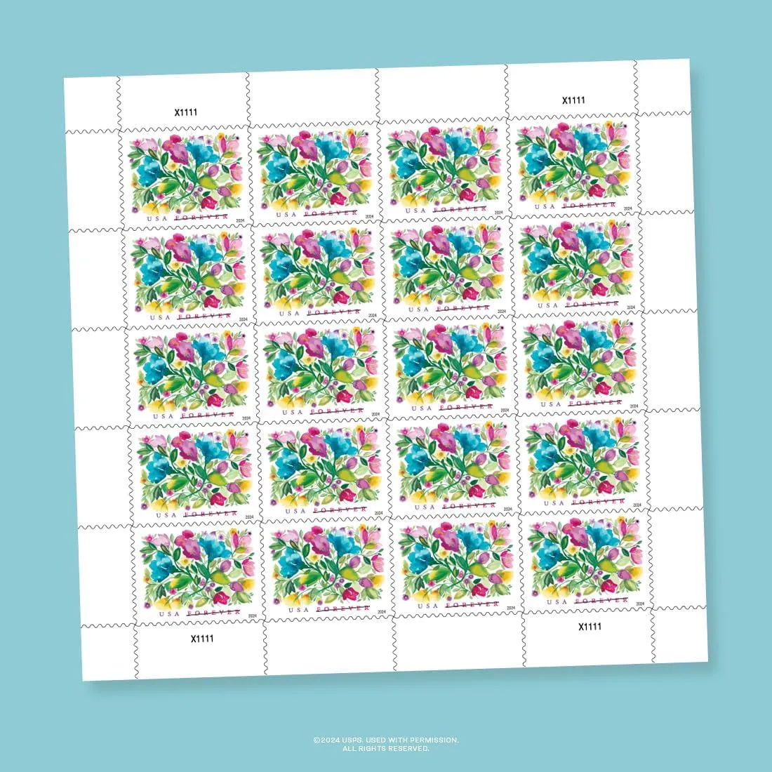 Celebration Blooms 2024 (Sheet of 20) First-Class Mail Forever Postage Stamps