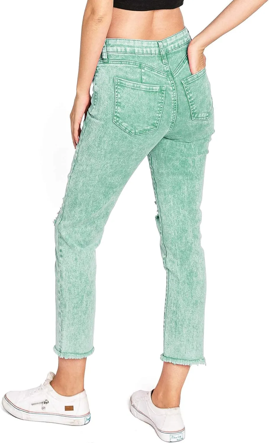 Celebrity Pink Women's Juniors High Rise Slim Fit Straight Leg Jeans (1, Acid Green)