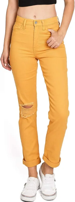 Celebrity Pink Women's Juniors High Rise Slim Fit Straight Leg Jeans (1, Acid Green)