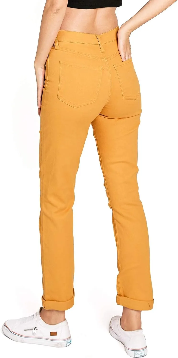 Celebrity Pink Women's Juniors High-Rise Slim Straight Leg Color Jeans
