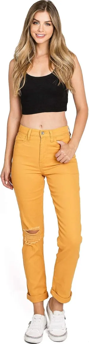 Celebrity Pink Women's Juniors High-Rise Slim Straight Leg Color Jeans